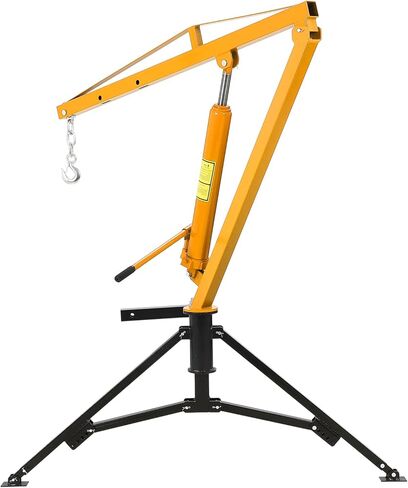 PeakPursuit 1000 LBS Receiver Hitch Crane, Hydraulic Swivel Pickup Truck Crane with 3 Adjustable Boom Options, Heavy Duty Hitch Mounted Crane for Workshop Construction Agriculture Logging, Yellow in Saudi Arabia