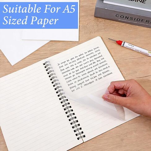 6 Pads Large Transparent Sticky Notes, 5.5 x 8 Inch Clear Self-Adhesive Translucent Paper, 300 Sheets Waterproof PET Jumbo See-Through Notes for Office Home Organization Supplies in Kuwait