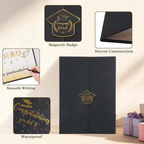 Graduation Guest Book 2026, Black and Gold Graduation Decorations Class of 2026 Graduation Signature Autograph Book for Congrats Grad Party Favors Supplies Gifts in Kuwait