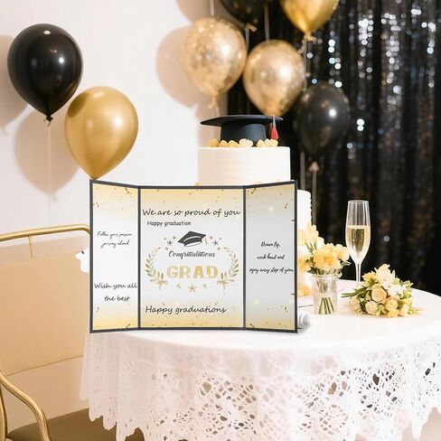 Graduation Guest Book 2026, Black and Gold Graduation Decorations Class of 2026 Graduation Signature Autograph Book for Congrats Grad Party Favors Supplies Gifts in Kuwait