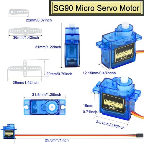 6 Pcs SG90 Micro Servo Motor Compatible with for Arduino Raspberry Pi RC DIY in Saudi Arabia