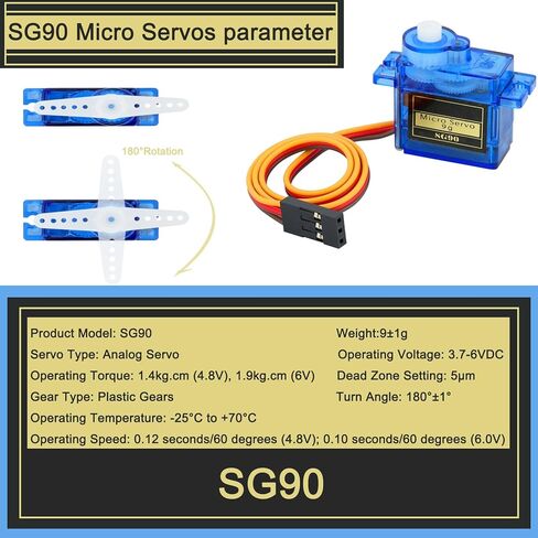 6 Pcs SG90 Micro Servo Motor Compatible with for Arduino Raspberry Pi RC DIY in Saudi Arabia