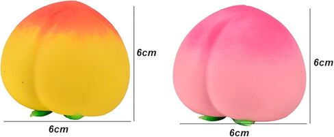 2pcs Squishy Peach, Peach Squishy, Soft Squeezy Fruit Squishys, Squishyes Fidget for Adults, Cute Fruit Squishys Stress Relief Gift -Pink+Yellow in Saudi Arabia