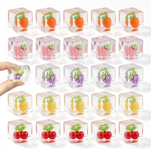 25Pcs Ice Cube Sensory Toys,Slow Rising Ice Cube Stress Balls for Adults Teen,Square Squeeze Ball Sensory Toys Soft Fidget SquishiesToys for Classroom Prizes,Anxiety Stress Relief Squishies for Party in Kuwait