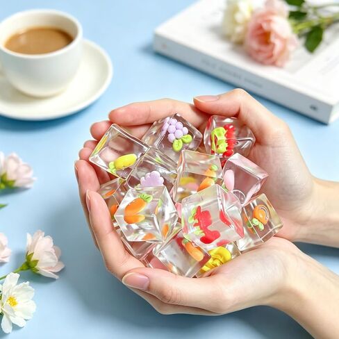 25Pcs Ice Cube Sensory Toys,Slow Rising Ice Cube Stress Balls for Adults Teen,Square Squeeze Ball Sensory Toys Soft Fidget SquishiesToys for Classroom Prizes,Anxiety Stress Relief Squishies for Party in Kuwait