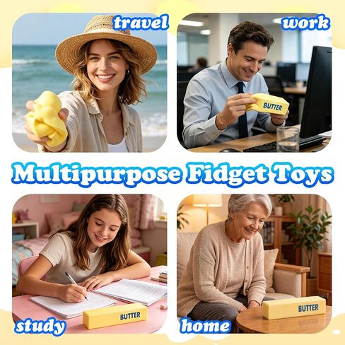 Big Butter Fidget Toys Stress Balls, Soft Slow-Rising Butter Desktop Office Squeeze Toys for Adults, Holiday Party Birthday Gifts in Saudi Arabia