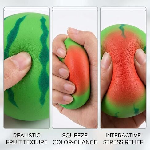 Watermelon Squishy, Squeezy Squishy Stress Relief Tool, Color Changing WatermelonSquishy, Fruit Squishys Sensory Fidget Tool for People, Soft and Durable Material for Relaxation in Saudi Arabia
