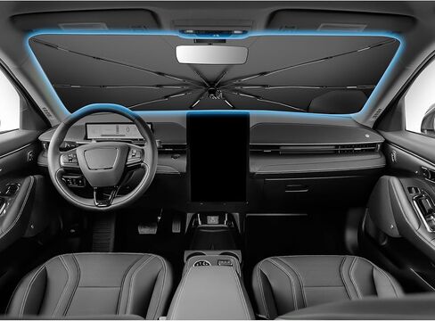 SHAOHAO لعام 2026 Lexus TX 350 مظلة شمسية للزجاج الأمامي للسيارة، لعام 2025 2026 Lexus TX 350 500h ملحقات نافذة السيارة مظلة شمسية سهلة الطي عاكسة للحرارة وحماية من الأشعة فوق البنفسجية مانع حاجب الشمس in Kuwait
