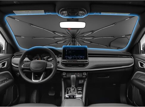SHAOHAO لعام 2026 Lexus TX 350 مظلة شمسية للزجاج الأمامي للسيارة، لعام 2025 2026 Lexus TX 350 500h ملحقات نافذة السيارة مظلة شمسية سهلة الطي عاكسة للحرارة وحماية من الأشعة فوق البنفسجية مانع حاجب الشمس in Kuwait