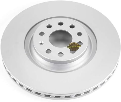 دوار الفرامل الأمامية المطلي بالكامل من PowerStop لسيارة Audi A3 Quattro 2019-20 |Q3 2019-25 |S3 2015-20 |Volkswagen Arteon 2019-23 |CC 2013-16 - ترقية الدوار القرصي المباشر OE، EBR1497EVC in Kuwait