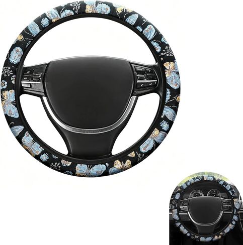Car Steering Wheel Cover, Non-Slip Cheetah Print Steering Wheel Cover, 15 Inch Soft Auto Steering Wheel Protector, Universal Car Interior Accessories for Men Women in Saudi Arabia