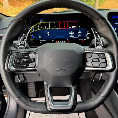 KUNGKIC For Ford Mustang 2024 2025 ABS Steering Wheel Paddle Shift DSG Extensions Decoration Interior Accessories 2 PCS (Black Carbon-fiber pattern) in Kuwait