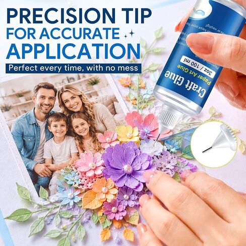 Maitys Clear Paper Glue for Crafts, No Wrinkle, PH Neutral, Quick Dry, PVA Crafting Glue for Scrapbooking, Card Making, Greeting Cards, Paper Quilling and School Projects (100ml/3.4oz) in Kuwait