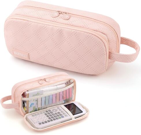 EASTHILL Large Capacity Pencil Case Cute Pencil Pouch with Handle Stationery Pen Bag for Teen Girls-Purple in Saudi Arabia