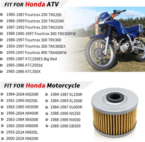 5PSC Oil Filte Kit for honda ATV TRX 250/250R/250X/300/300EX/400 & ATC/250ES Big Red/250SX/350X & Motorcycle XL XR 250R/250L/350R/400R/500R/600R/650L/650R, NX 250/650, GB500 in Kuwait