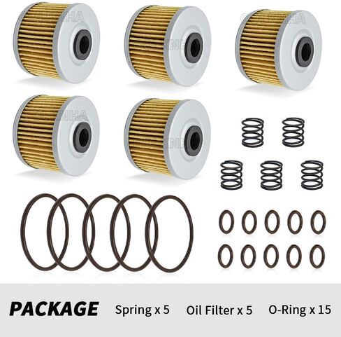 5PSC Oil Filte Kit for honda ATV TRX 250/250R/250X/300/300EX/400 & ATC/250ES Big Red/250SX/350X & Motorcycle XL XR 250R/250L/350R/400R/500R/600R/650L/650R, NX 250/650, GB500 in Kuwait