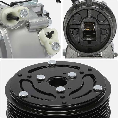 ضاغط مكيف هواء AISIN AFTERMARKET ACCM-00007 - متوافق مع Mitsubishi Eclipse Cross 2018-2024 1.5 لتر - مع أخدود 6 بكرات، مع قابض in Kuwait