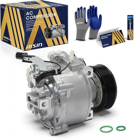 ضاغط مكيف هواء AISIN AFTERMARKET ACCM-00007 - متوافق مع Mitsubishi Eclipse Cross 2018-2024 1.5 لتر - مع أخدود 6 بكرات، مع قابض in Kuwait