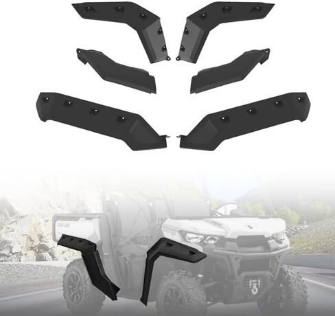 مشاعل رياضية لـ 2016-2026 Can-Am Defender، واقيات الطين الأمامية والخلفية شديدة التحمل، لوحات الطين الرياضية لملحقات Can-Am Defender HD5 HD7 HD8 HD9 HD10 MAX، استبدل OEM #715003898 (6 قطع) in Kuwait