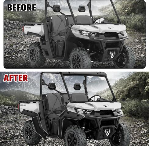 مشاعل رياضية لـ 2016-2026 Can-Am Defender، واقيات الطين الأمامية والخلفية شديدة التحمل، لوحات الطين الرياضية لملحقات Can-Am Defender HD5 HD7 HD8 HD9 HD10 MAX، استبدل OEM #715003898 (6 قطع) in Kuwait