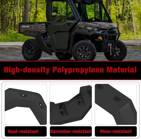 مشاعل رياضية لـ 2016-2026 Can-Am Defender، واقيات الطين الأمامية والخلفية شديدة التحمل، لوحات الطين الرياضية لملحقات Can-Am Defender HD5 HD7 HD8 HD9 HD10 MAX، استبدل OEM #715003898 (6 قطع) in Kuwait