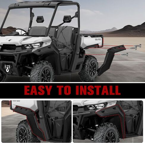 مشاعل رياضية لـ 2016-2026 Can-Am Defender، واقيات الطين الأمامية والخلفية شديدة التحمل، لوحات الطين الرياضية لملحقات Can-Am Defender HD5 HD7 HD8 HD9 HD10 MAX، استبدل OEM #715003898 (6 قطع) in Kuwait