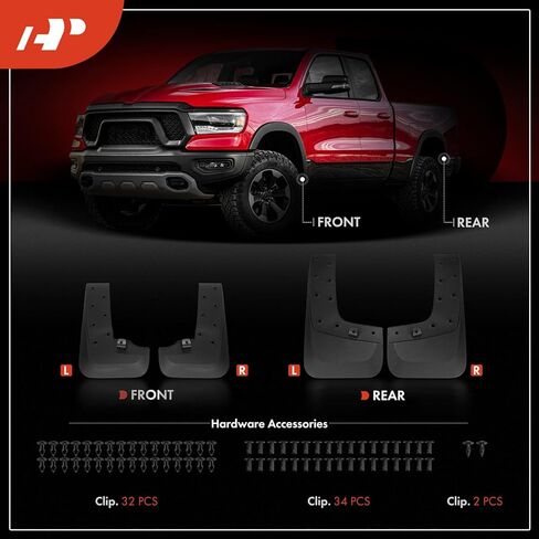 أغطية الطين الممتازة المتوافقة مع Ford Ranger Raptor 2024 2025، لا تتطلب واقيات الطين مع ملحقات الأجهزة، مجموعة من 4 قطع أمامية وخلفية in Kuwait