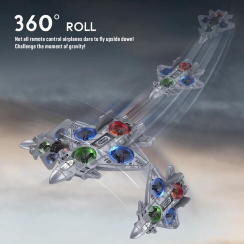 طائرة RC، طائرة بدون طيار، طائرة بدون طيار، جهاز تحكم عن بعد بزاوية 360 درجة، تصميم طائرة مقاتلة متقدمة، بطاريتان قابلتان لإعادة الشحن، مصابيح LED، تحكم دقيق، طيران سهل، مقاومة للسقوط من EPP، 2.4 جيجا هرتز in Kuwait