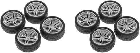 8pcs 48mm Toy Car Black Tires, 48mm Simulation Rubber Wheel Tire for Car Truck Model Replacement Accessories, Tire and Sets, Remote and App Controlled Vehicles in Saudi Arabia