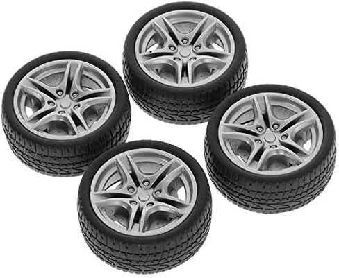 8pcs 48mm Toy Car Black Tires, 48mm Simulation Rubber Wheel Tire for Car Truck Model Replacement Accessories, Tire and Sets, Remote and App Controlled Vehicles in Saudi Arabia