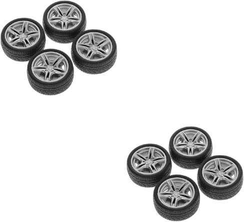 8pcs 48mm Toy Car Black Tires, 48mm Simulation Rubber Wheel Tire for Car Truck Model Replacement Accessories, Tire and Sets, Remote and App Controlled Vehicles in Saudi Arabia