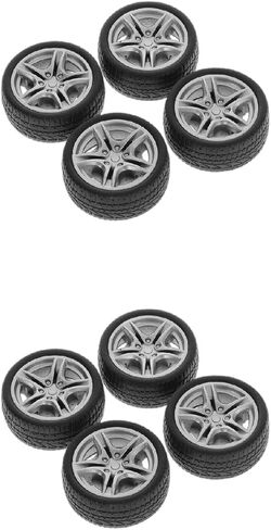 8pcs 48mm Toy Car Black Tires, 48mm Simulation Rubber Wheel Tire for Car Truck Model Replacement Accessories, Tire and Sets, Remote and App Controlled Vehicles in Saudi Arabia