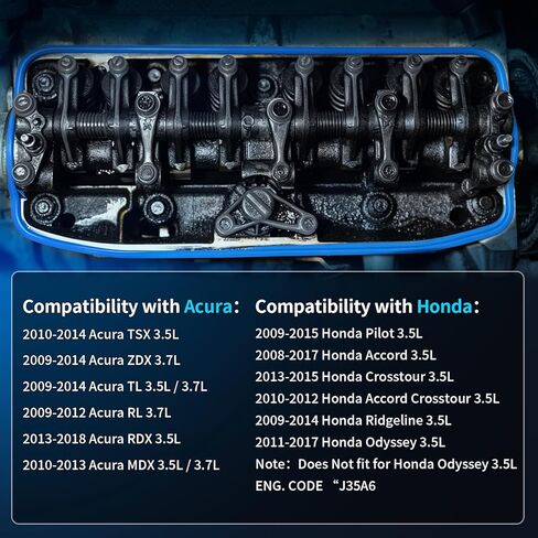 مجموعة حشية غطاء صمام المحرك تناسب 2008-2017 Honda Accord Crosstour Odyssey Pilot Ridgeline، 2010-2018 Acura MDX RDX RL TL TSX ZDX، 3.5L 3.7L، استبدال VS50559 12030RJA000 12341R70A00 VS50773R in Kuwait