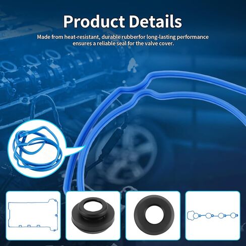VS50769R Valve Cover Gasket Set Fits for 2006-2010 Saturn Vue Sky Ion Aura Pontiac Solstice G6 G5, 2006-2012 Chevrolet Malibu HHR Cobalt, 1.8L 2.2L 2.4L, Replace 12598014 483780 151073801 in Kuwait