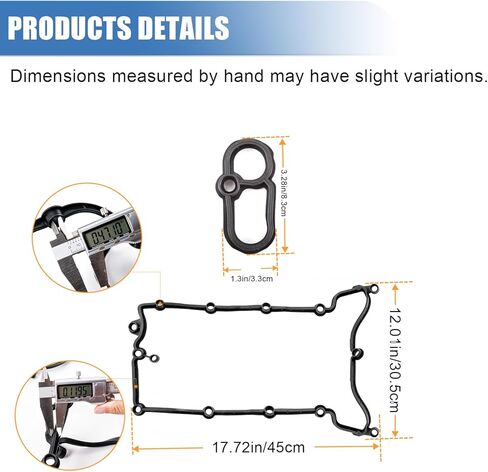 Sorello Engine Valve Cover Gasket Set Fit for Jaguar F-Type F-Pace XF XE XJ 3.0L, for Land Rover Discovery LR4 Range Rover Sport 3.0L V6-Gas, Replace AJ813020 AJ813023, C2D3527, LR041869 in Saudi Arabia
