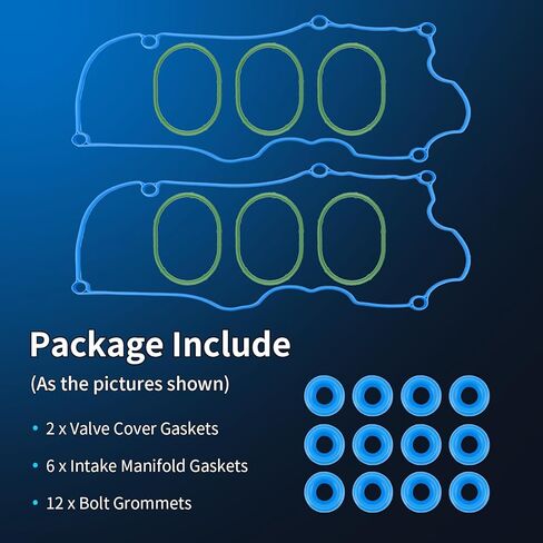 VS50529R Engine Valve Cover Gasket Set Kit Fits for 2000-2011 Ford Explorer Sport Trac Ranger, 2002-2010 Mercury Mountaineer, 2001-2010 Mazda B4000, 2005-2009 Land Rover LR3, Replace VS50323 in Kuwait