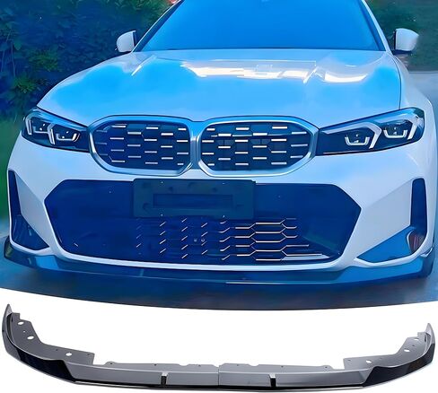 جناح ممتص الصدمات الأمامي مناسب لسيارات BMW 3 Series G20 2019 2020 2021 2022 ملحقات 330i/ 330e/ M340i (M Sport فقط)، طقم هيكل ذقن هوائي أسود لامع in Kuwait