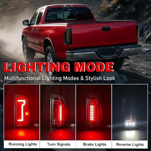 مصابيح LED متتابعة كاملة تناسب سيارات تويوتا تندرا 2000-2006، مصابيح خلفية LED لسيارات الأجرة العادية والوصول مع الرسوم المتحركة لبدء التشغيل، وإشارات الانعطاف الديناميكية، وضوء الفرامل، والأضواء العكسية in Kuwait