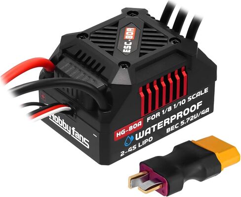 Upgraded 80A Brushless ESC 2-4S Electronic Speed Controller Waterproof ESC for 1/10 Remote Control Car Short-Course Monster Truck in Saudi Arabia