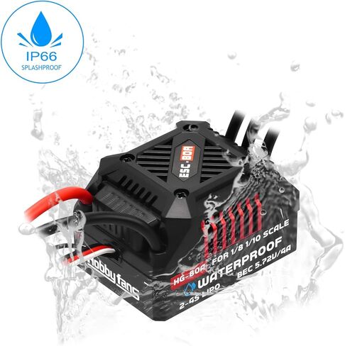 Upgraded 80A Brushless ESC 2-4S Electronic Speed Controller Waterproof ESC for 1/10 Remote Control Car Short-Course Monster Truck in Saudi Arabia