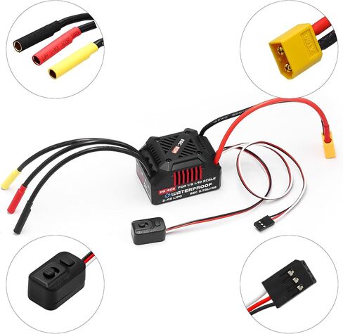 Upgraded 80A Brushless ESC 2-4S Electronic Speed Controller Waterproof ESC for 1/10 Remote Control Car Short-Course Monster Truck in Saudi Arabia