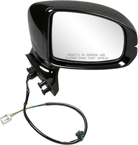 Right Passenger Side Mirror Compatible with Honda Fit 2015-2020 | Non-Heated Power-Adjustable Glass Manual Folding | White Paint-to-Match | OE Direct Replacement for H01321332 (3PINS) in Kuwait