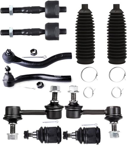 Front Inner Outer Tie Rod End w/Steering Boot fit for Honda for Accord 2003 2004 2005 2006 2007, Suspension Kit with Lower Ball Joint Sway Bar Link - 10pc Set in Kuwait