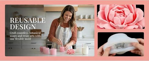 Flower Silicone Mold Set for DIY Candle, Wax, Soap, Resin and Epoxy Casting, Reusable Creative Home Decor and Gift Mold in Kuwait