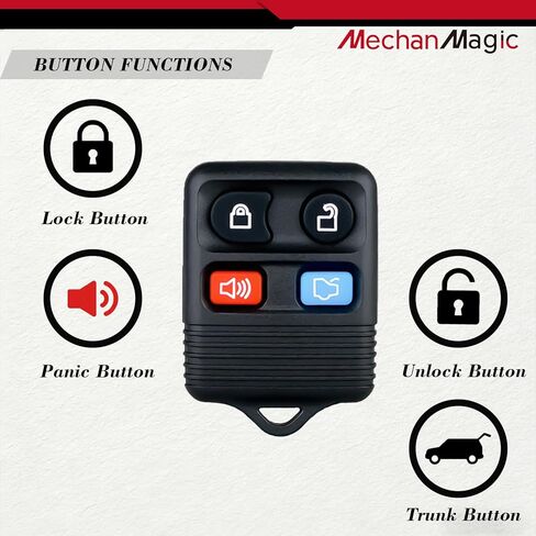 استبدال MechanMagic Key Fob يناسب سيارة Ford Mustang Expedition Explorer Taurus Lincoln Navigator Town Car Mercury Sable 1998-2004 CWTWB1U311 جهاز تحكم عن بعد مع مفتاح إشعال مرسل مستجيب غير مقطوع (H72-PT 4C) in Kuwait