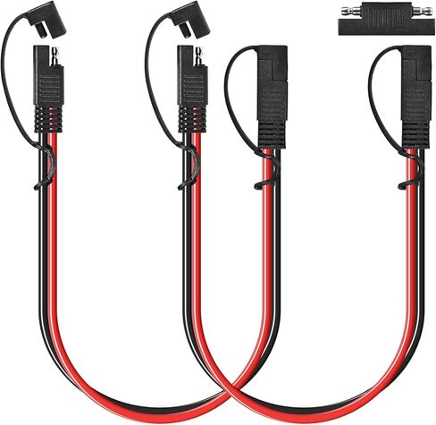 2 حزمة من 2 دبوس سلك مستقطب للفصل السريع، كابل رصاصة موصل 1FT 10AWG SAE، لشواحن البطاريات/ملحقات الدراجات النارية/وصلات الطاقة RV (مع غطاء غبار) in Kuwait