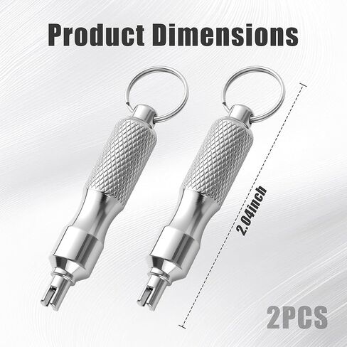 2PCS Valve Core Removal Tool Keychain, Stainless Steel Tire Valve Stem Removal Tool, Small Portable Valve Core Repair Install Accessory for Car Bicycle Motorcycle Disassembly and Repair Tools in Saudi Arabia