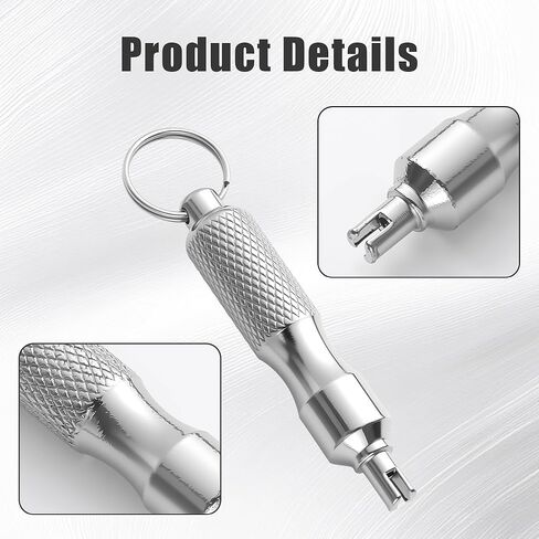 2PCS Valve Core Removal Tool Keychain, Stainless Steel Tire Valve Stem Removal Tool, Small Portable Valve Core Repair Install Accessory for Car Bicycle Motorcycle Disassembly and Repair Tools in Saudi Arabia