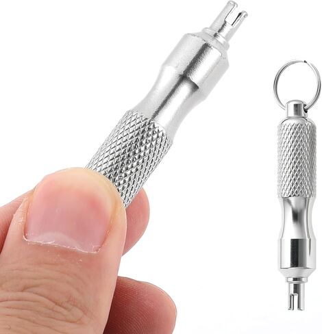 2PCS Valve Core Removal Tool Keychain, Stainless Steel Tire Valve Stem Removal Tool, Small Portable Valve Core Repair Install Accessory for Car Bicycle Motorcycle Disassembly and Repair Tools in Saudi Arabia