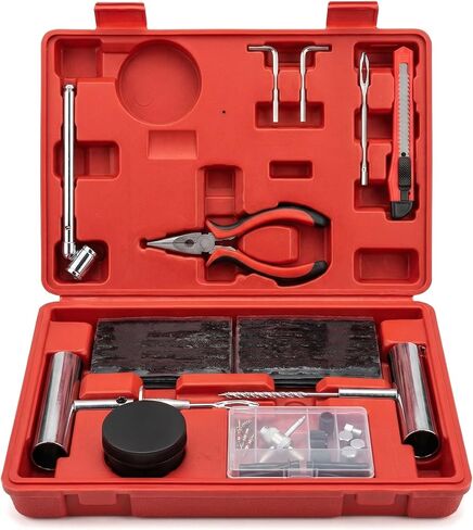 Tire Plug Kit - 68pcs Heavy Duty Tire Repair Kit, Universal Tire Repair Tools to Fix Punctures and Plug Flats Patch Kit for car Motorcycle, Truck, ARB，ATV, Tractor, RV, SUV, Trailer in Saudi Arabia